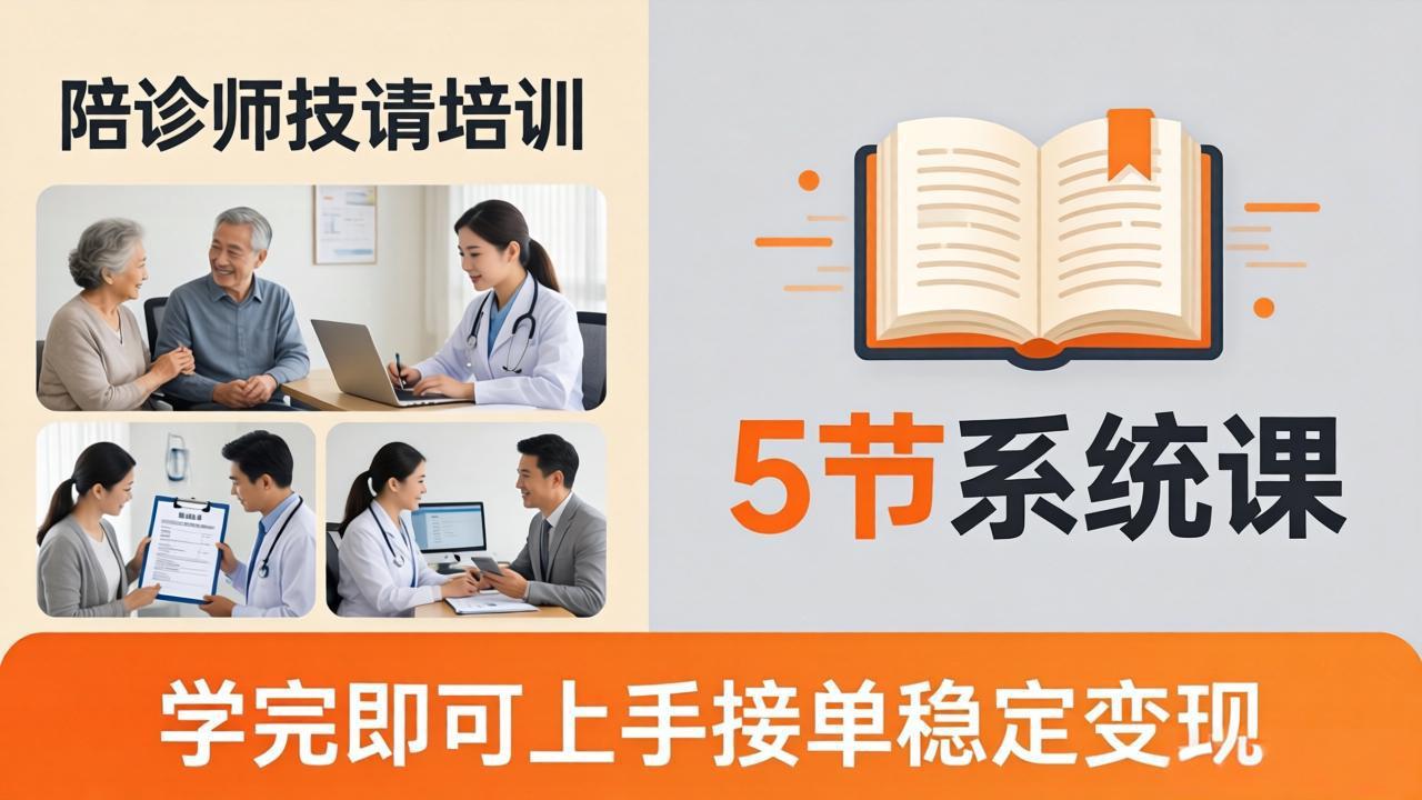 想做陪诊师不知从何下手？5节系统课教你掌握核心技能，学完即可上手接单稳定变现 - 渡客网创