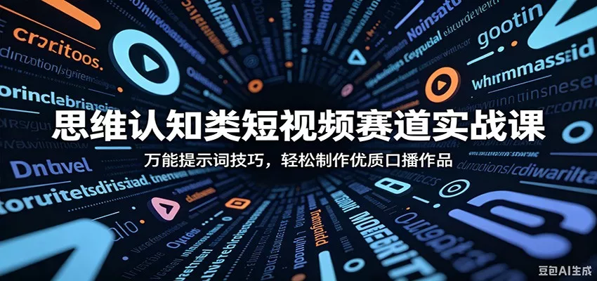 思维认知类短视频赛道实战课：万能提示词技巧，轻松制作优质口播作品 - 渡客网创