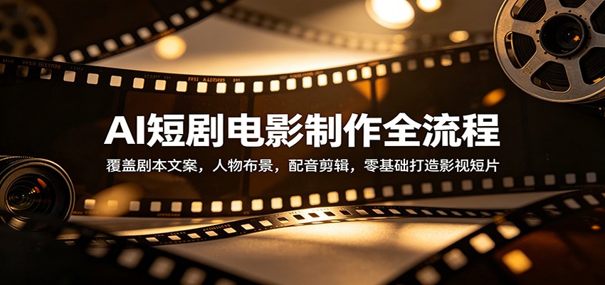 AI短剧电影制作全流程：覆盖剧本文案，人物布景，配音剪辑，零基础打造影视短片 - 渡客网创