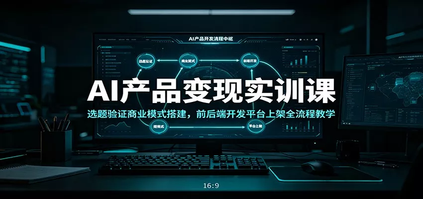 AI产品变现实训课：选题验证商业模式搭建，前后端开发平台上架全流程教学 - 渡客网创