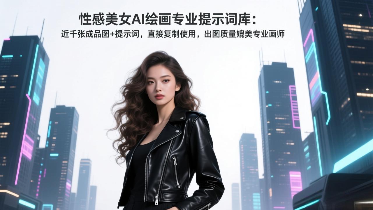 性感美女AI绘画专业提示词库：近千张成品图+提示词，直接复制使用，出图质量媲美专业画师 - 渡客网创