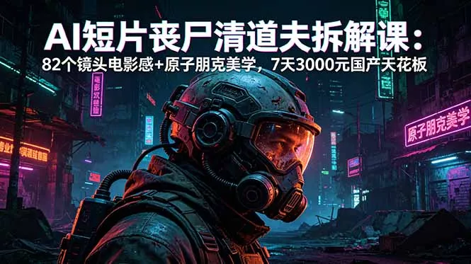 AI短片《丧尸清道夫》拆解课：82个镜头电影感+原子朋克美学，7天3000元国产天花板 - 渡客网创