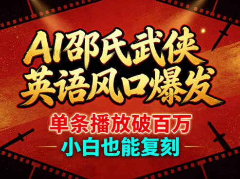 AI邵氏武侠英语风口爆发，单条播放破百万，小白也能复刻 - 渡客网创