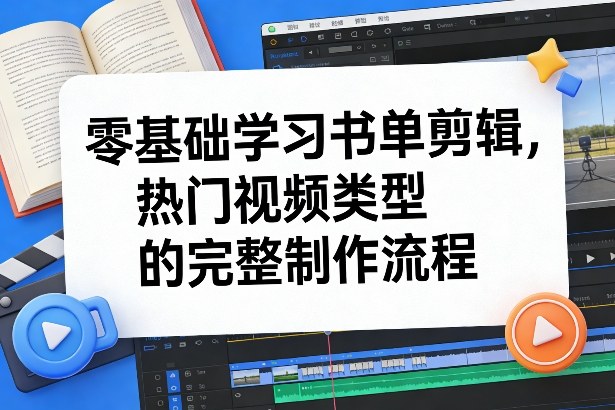 零基础学习书单剪辑，热门视频类型的完整制作流程(更新2026) - 渡客网创