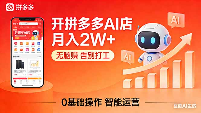 开一家拼多多AI店，月入2W+，无脑赚，告别打工，附SOP手册 - 渡客网创