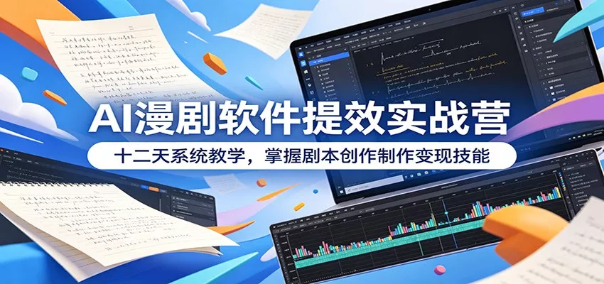AI漫剧软件提效实战营：十二天系统教学，掌握剧本创作制作变现技能 - 渡客网创