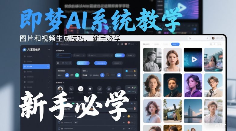 即梦AI系统教学，图片和视频生成技巧，新手必学 - 渡客网创