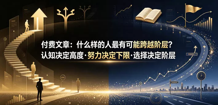 付费文章：什么样的人最有可能跨越阶层？认知决定高度·努力决定下限·选择决定阶层 - 渡客网创