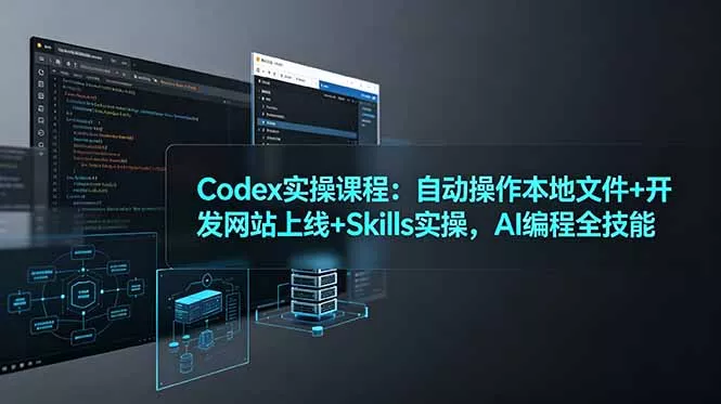 Codex实操课程：自动操作本地文件+开发网站上线+Skills实操，AI编程全技能 - 渡客网创