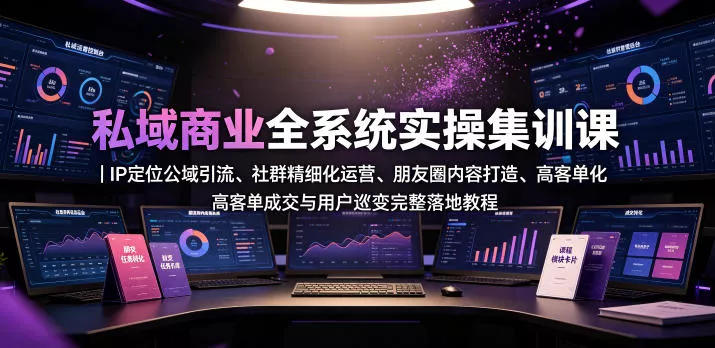 私域商业全系统实操课｜IP定位公域引流、社群精细化运营、朋友圈内容打造、高客单成交与用户裂变完整落地教程 - 渡客网创