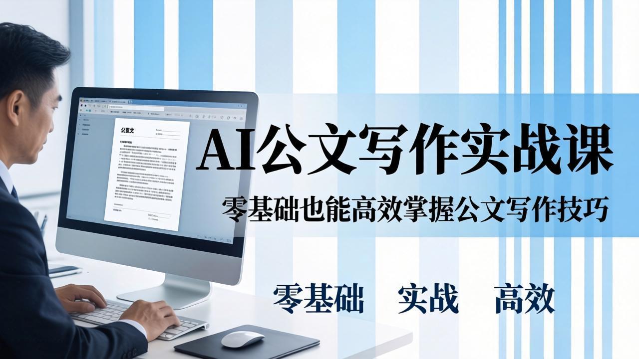 AI 公文写作实战课：零基础掌握格式规范与 5 大文种，用 AI 高效写出合格材料 - 渡客网创