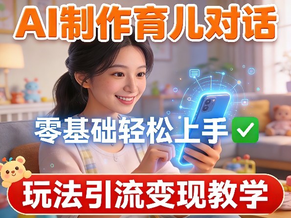 AI制作育儿对话，零基础轻松上手，玩法引流变现教学 - 渡客网创