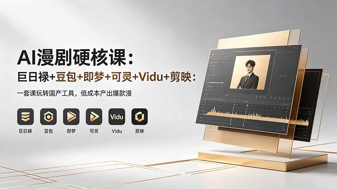 AI漫剧硬核课：巨日禄+豆包+即梦+可灵+Vidu+剪映：一套课玩转国产工具，低成本产出爆款漫剧 - 渡客网创