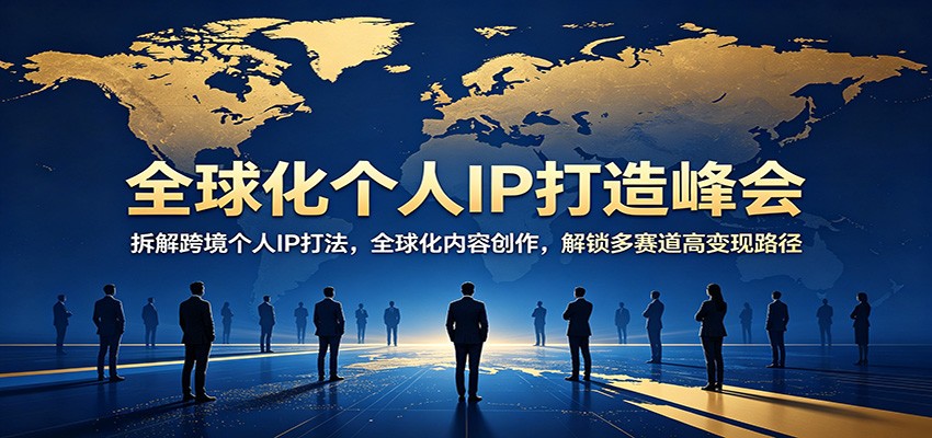 全球化个人IP打造峰会：拆解跨境个人IP打法，全球化内容创作，解锁多赛道高变现路径 - 渡客网创