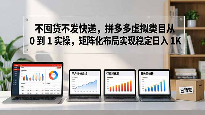 不囤货不发快递，拼多多虚拟类目从 0 到 1 实操，矩阵化布局实现稳定日入 1K - 渡客网创