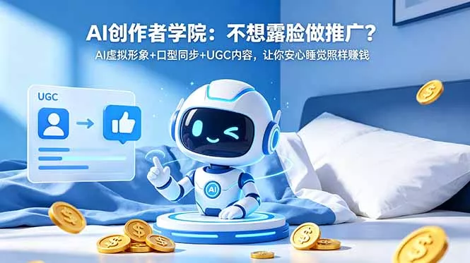 AI创作者学院：不想露脸做推广？AI虚拟形象+口型同步+UGC内容，让你安心睡觉照样赚钱 - 渡客网创