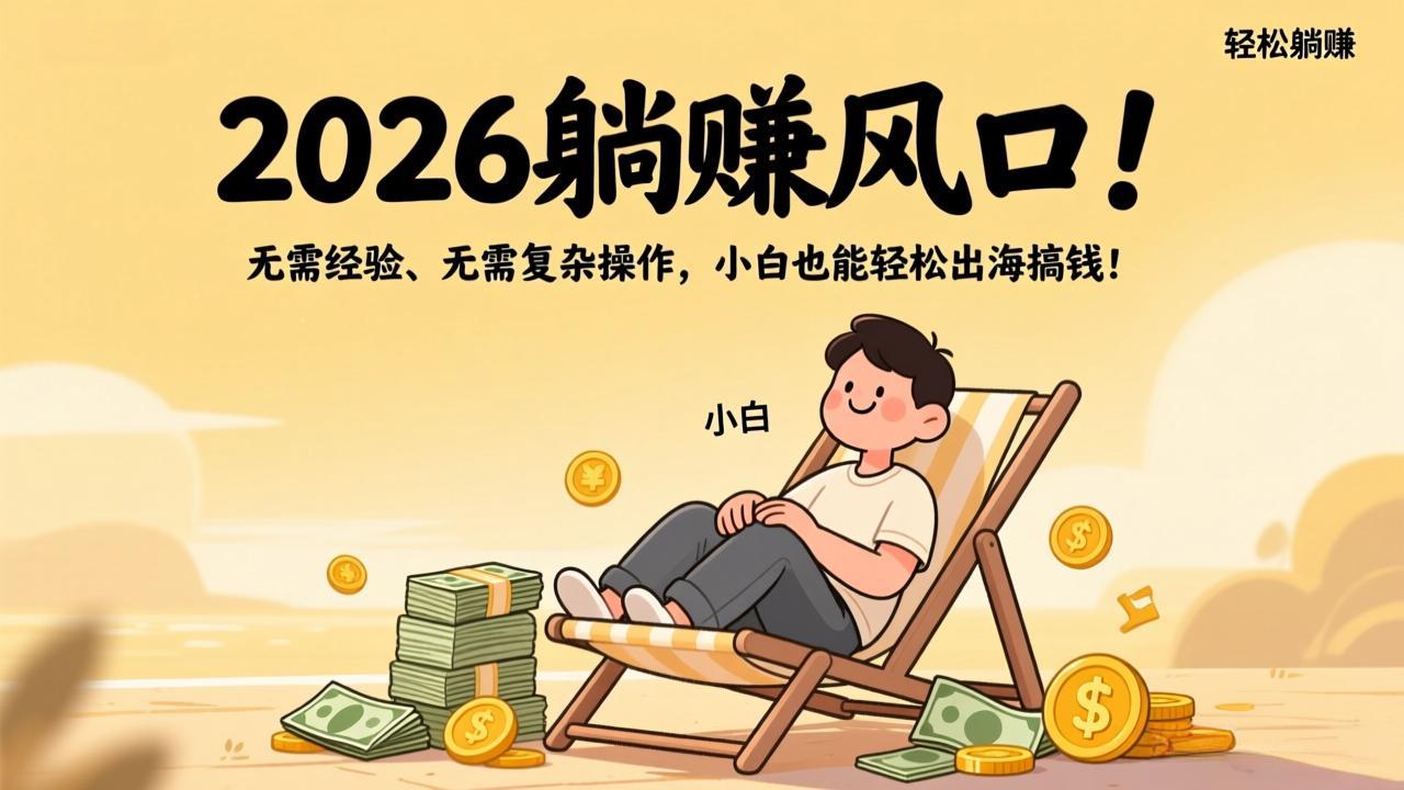 2026躺赚风口！无需经验、无需复杂操作，小白也能轻松出海搞钱！ - 渡客网创