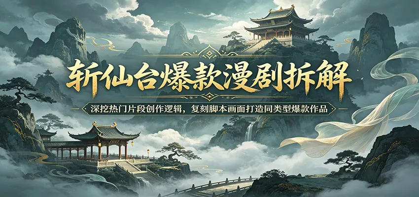 斩仙台爆款漫剧拆解：深挖热门片段创作逻辑，复刻脚本画面打造同类型爆款作品 - 渡客网创