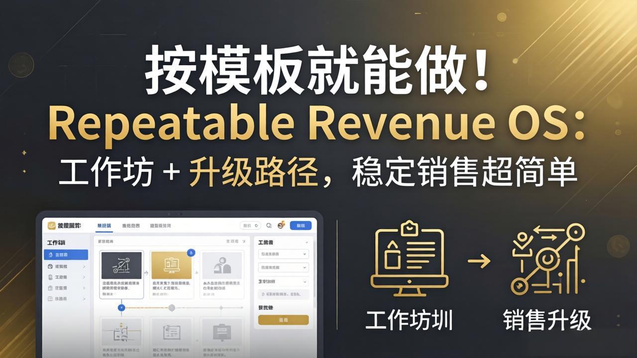 按模板就能做!Repeatable Revenue OS:工作坊 + 升级路径,稳定销售超简单 按模板就能做!Repeatable Revenue OS:工作坊 + 升级路径,稳定销售超简单