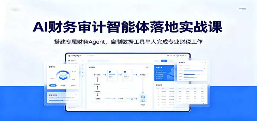 AI财务审计智能体落地实战课：搭建专属财务Agent，自制数据工具单人完成专业财税工作 - 渡客网创