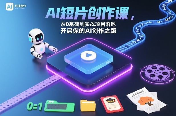 AI短片创作课，从0基础到实战项目落地，开启你的AI创作之路(更新0411) - 渡客网创
