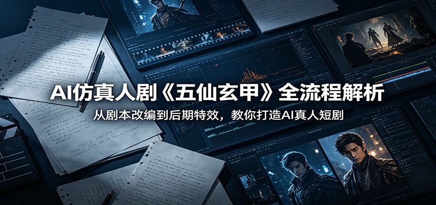 AI仿真人剧《五仙玄甲》全流程解析：从剧本改编到后期特效，教你打造AI真人短剧 - 渡客网创
