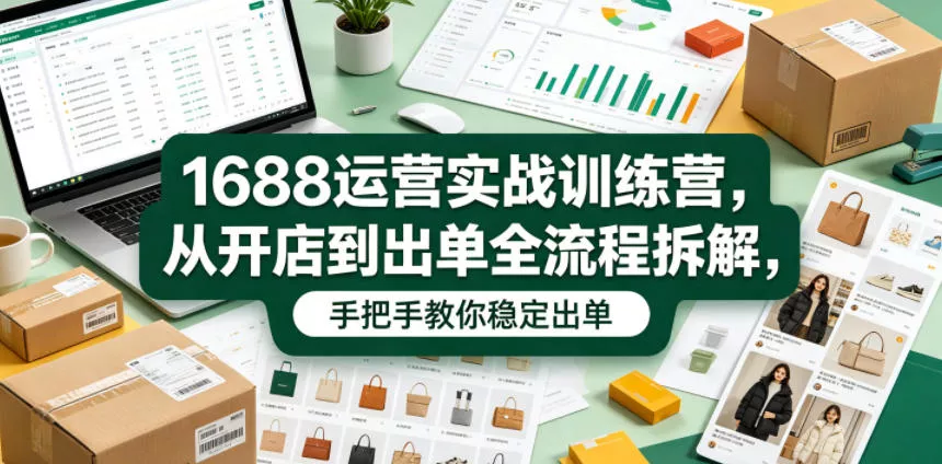 1688运营实战训练营，从开店到出单全流程拆解，手把手教你稳定出单(更新0620) - 渡客网创