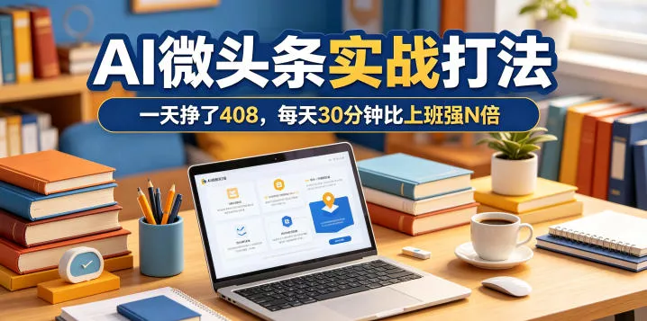 一天挣了408，AI微头条实战打法，每天30分钟比上班强N倍 - 渡客网创