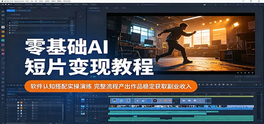 零基础AI短片变现教程：软件认知搭配实操演练，完整流程产出作品稳定获取副业收入 - 渡客网创