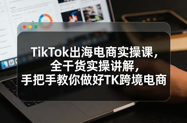 TikTok出海电商实操课，全干货实操讲解，手把手教你做好TK跨境电商 - 渡客网创