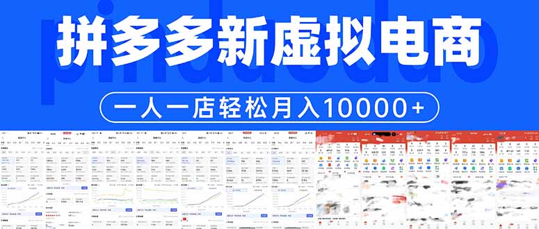拼多多虚拟电商一人一店轻松月入10000+ - 渡客网创