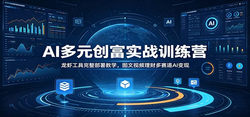 AI多元创富实战训练营：龙虾工具完整部署教学，图文视频理财多赛道AI变现 - 渡客网创