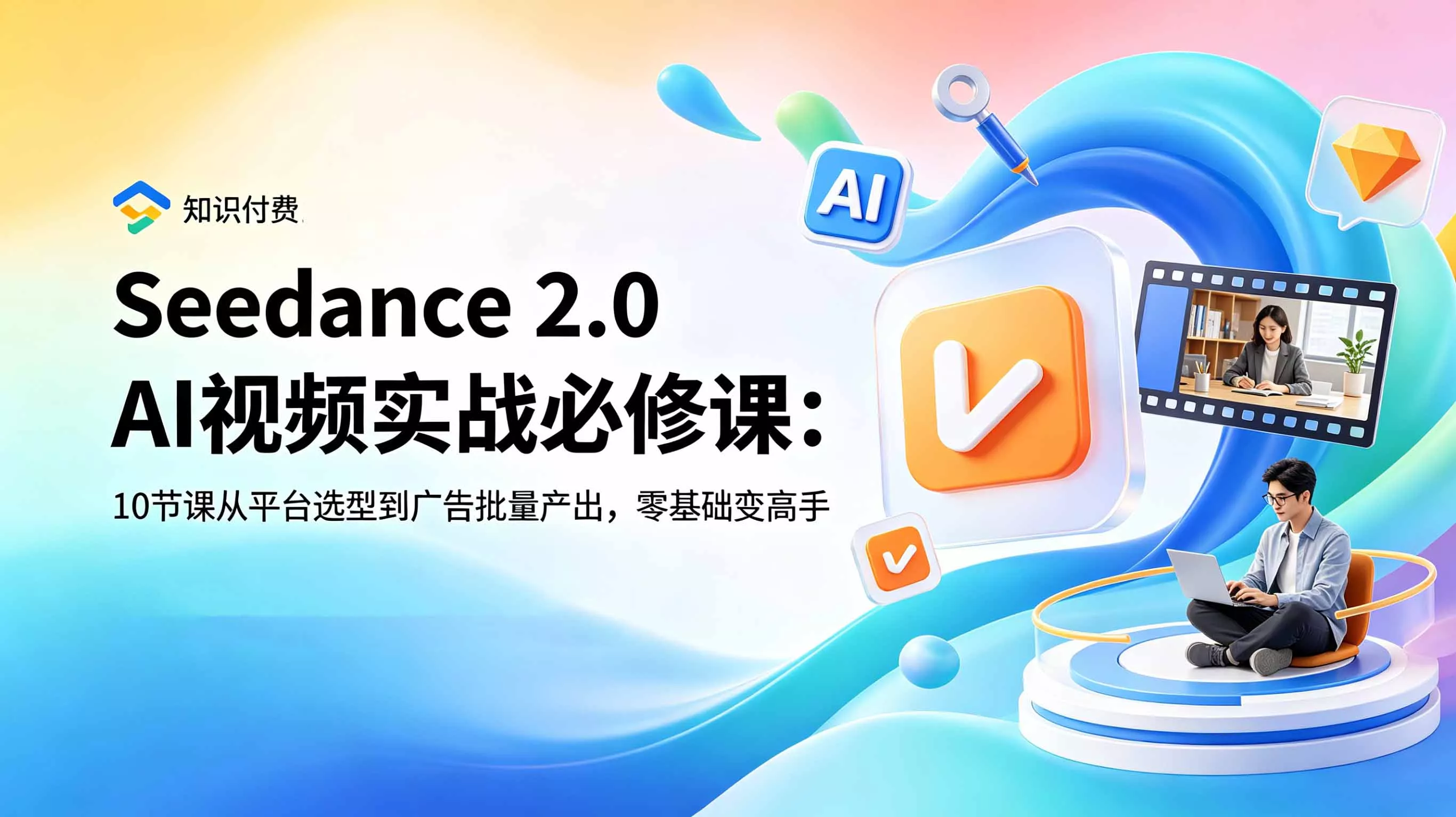 Seedance 2.0 AI视频实战必修课：10节课从平台选型到广告批量产出，零基础变高手 - 渡客网创