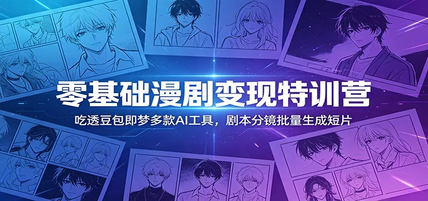 零基础漫剧变现特训营：玩转豆包即梦多款AI工具，剧本分镜批量生成短片 - 渡客网创