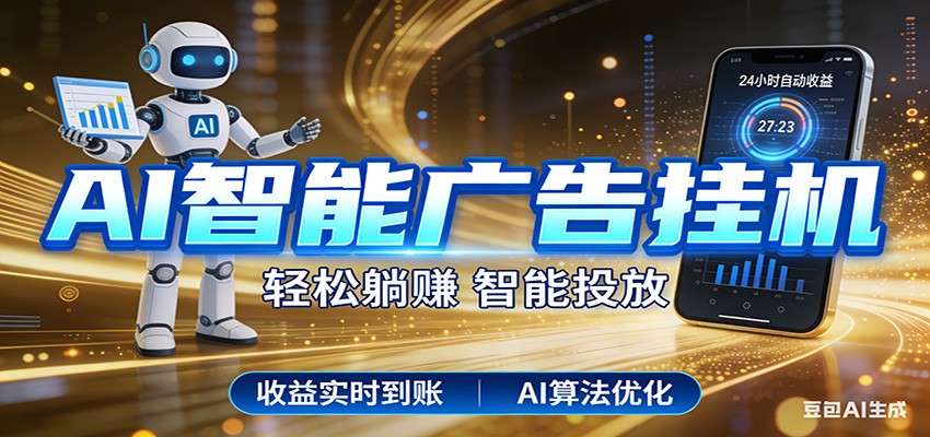 智能广告挂机新时代，利用碎片化时间实现稳定被动收益，AI帮你持续盈利 - 渡客网创