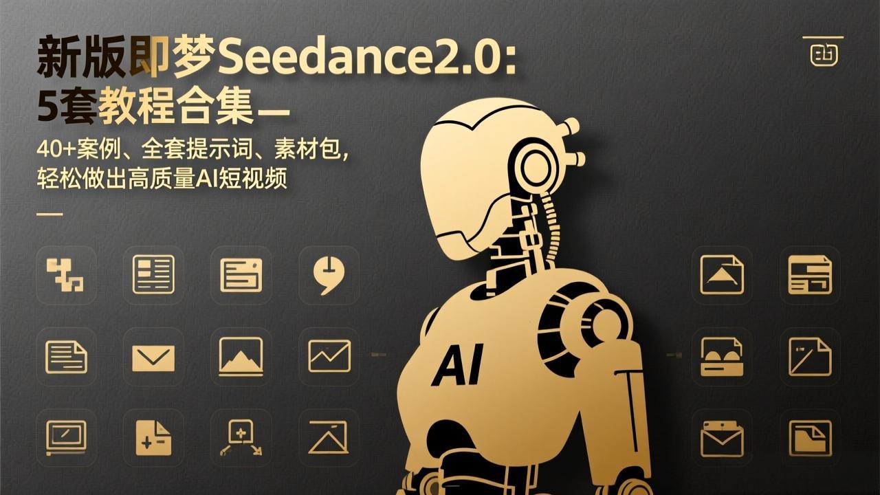 新版即梦Seedance2.0：5套教程合集，40+案例、全套提示词、素材包，轻松做出高质量AI短视频 - 渡客网创
