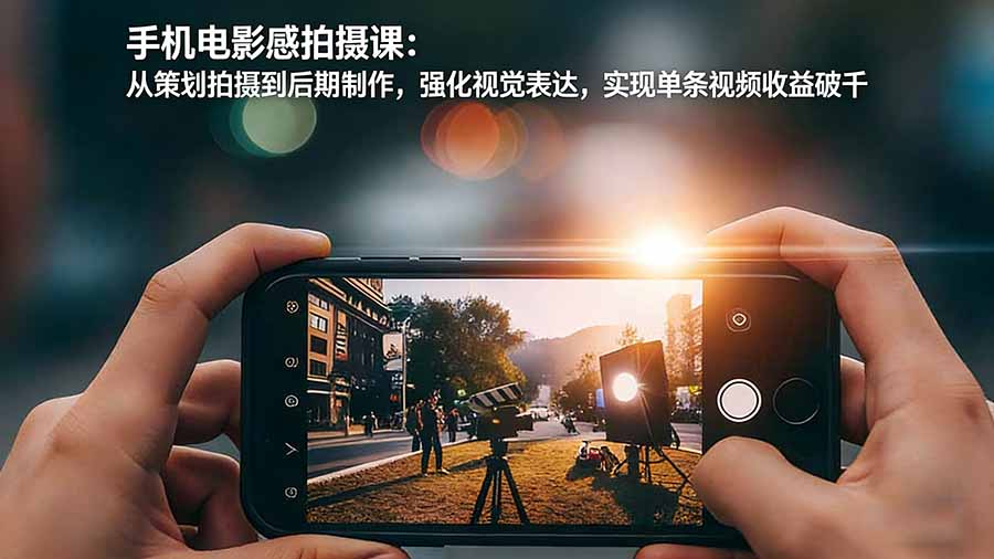 手机电影感拍摄课：从策划拍摄到后期制作，强化视觉表达，实现单条视频收益破千 - 渡客网创