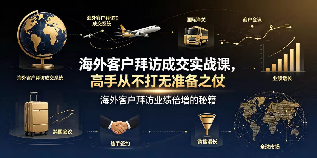 海外客户拜访成交实战课，高手从不打无准备之仗，海外客户拜访业绩倍增的秘籍 - 渡客网创