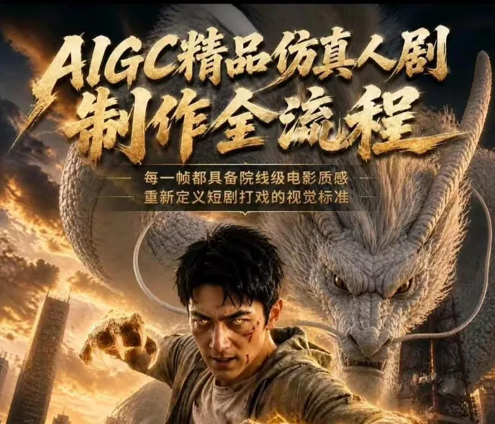AIGC精品仿真人剧豢龙人全流程制作解析2026，国风仿真人创作+打斗剧情+人设编排，一站式AI短剧入门 - 渡客网创
