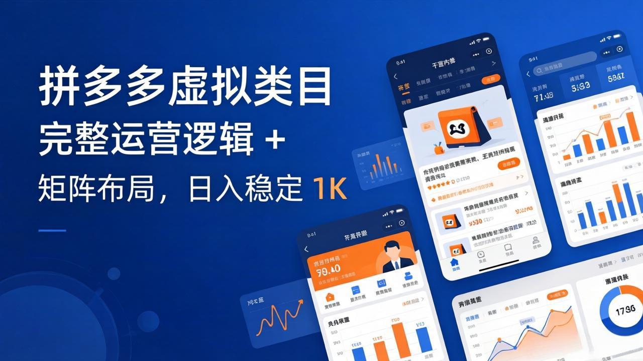 拼多多虚拟类目干货：完整运营逻辑 + 矩阵布局，日入稳定 1K - 渡客网创