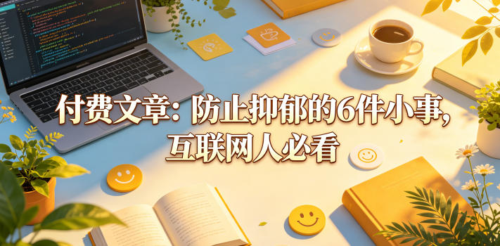 付费文章：防止抑郁的6件小事，互联网人必看！ - 渡客网创