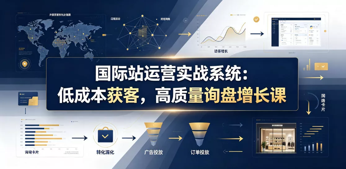 国际站运营实战系统：低成本获客，高质量询盘增长课(更新26年) - 渡客网创