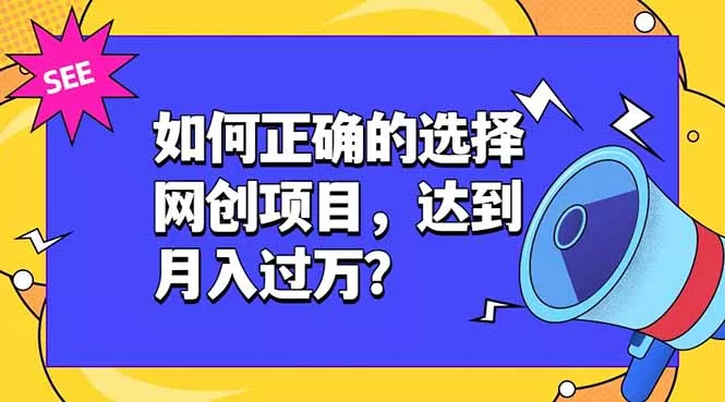 如何正确的选择网创项目，达到月入过万？，本课程教你正确选择项目。 - 渡客网创