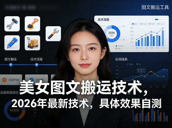 美女图文搬运技术，2026年最新技术，具体效果自测 - 渡客网创