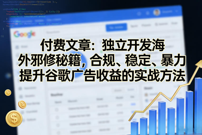 付费文章：独立开发海外邪修秘籍，合规、稳定、暴力提升谷歌广告收益的实战方法 - 渡客网创