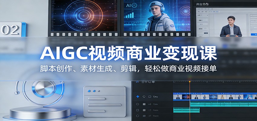 AIGC视频商业变现课：脚本创作、素材生成、剪辑，轻松做商业视频接单 - 渡客网创