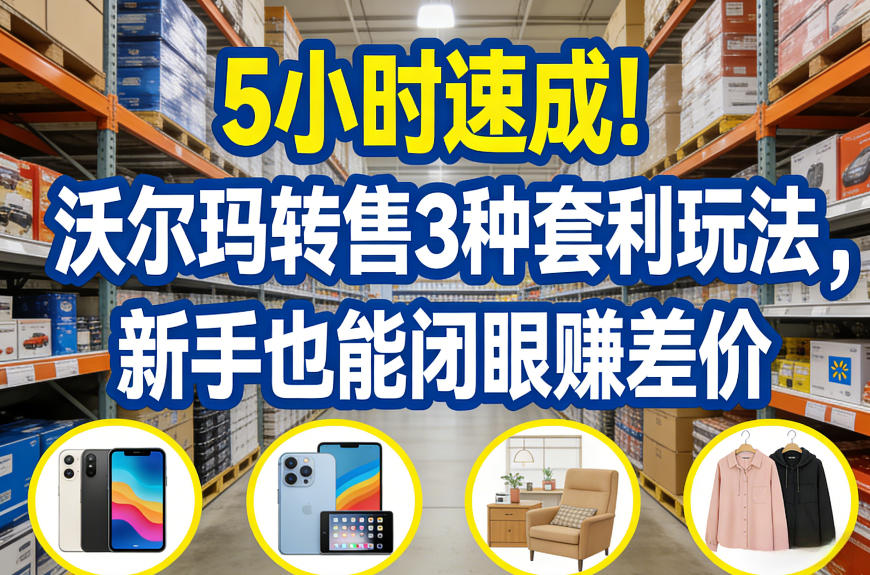 5小时速成！沃尔玛转售3种套利玩法，新手也能闭眼賺差价 - 渡客网创