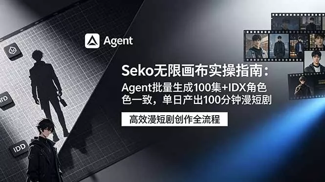Seko无限画布实操指南：Agent批量生成100集+IDX角色一致，单日产出100分钟漫短剧 - 渡客网创