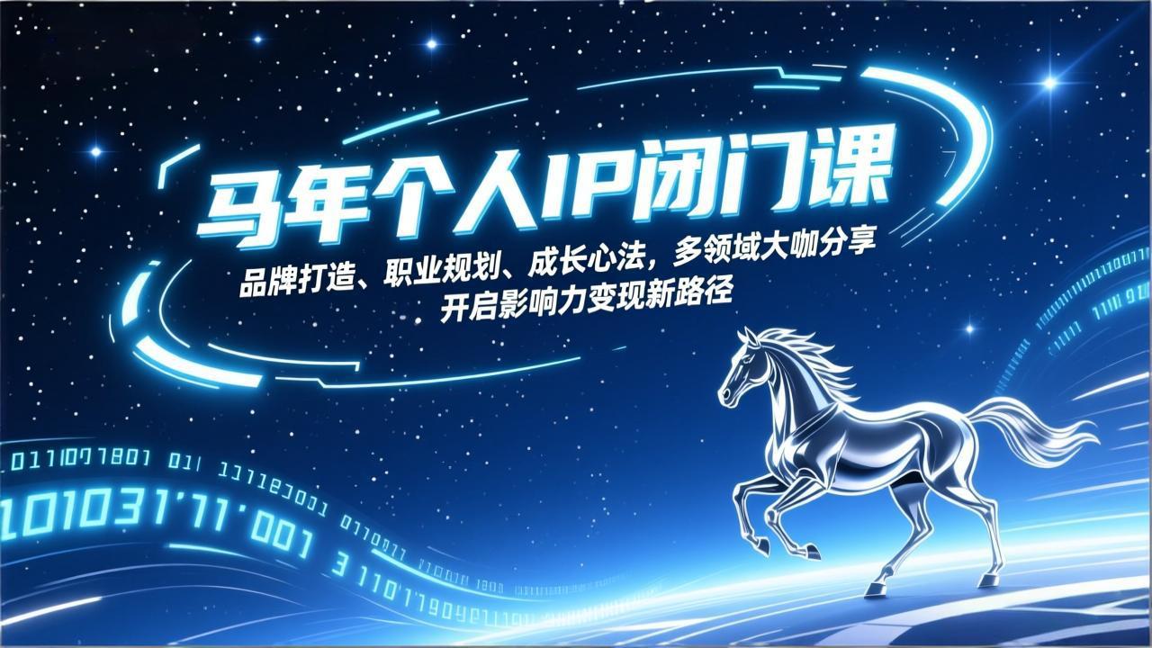 马年个人IP闭门课，品牌打造、职业规划、成长心法，多领域大咖分享，开启影响力变现新路径 - 渡客网创