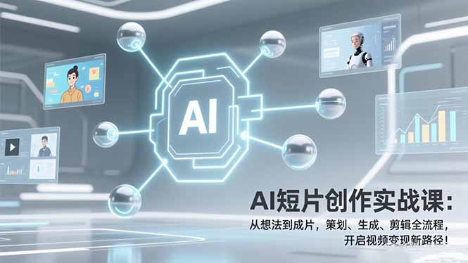 AI短片创作实战课：从想法到成片，策划、生成、剪辑全流程，开启视频变现新路径！ - 渡客网创